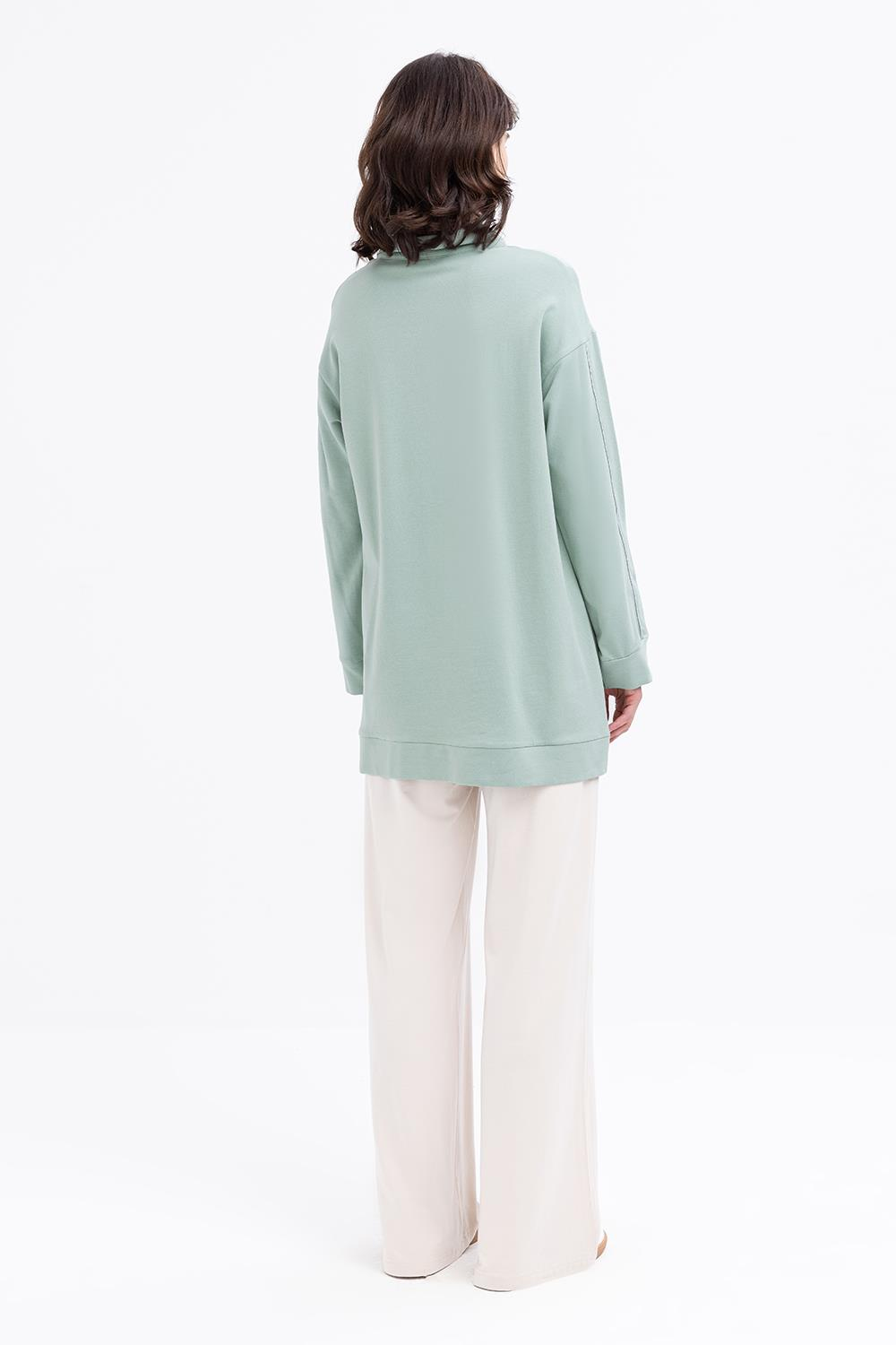 Defne-Arabiyeli Fermuarlı Sweat Tunik