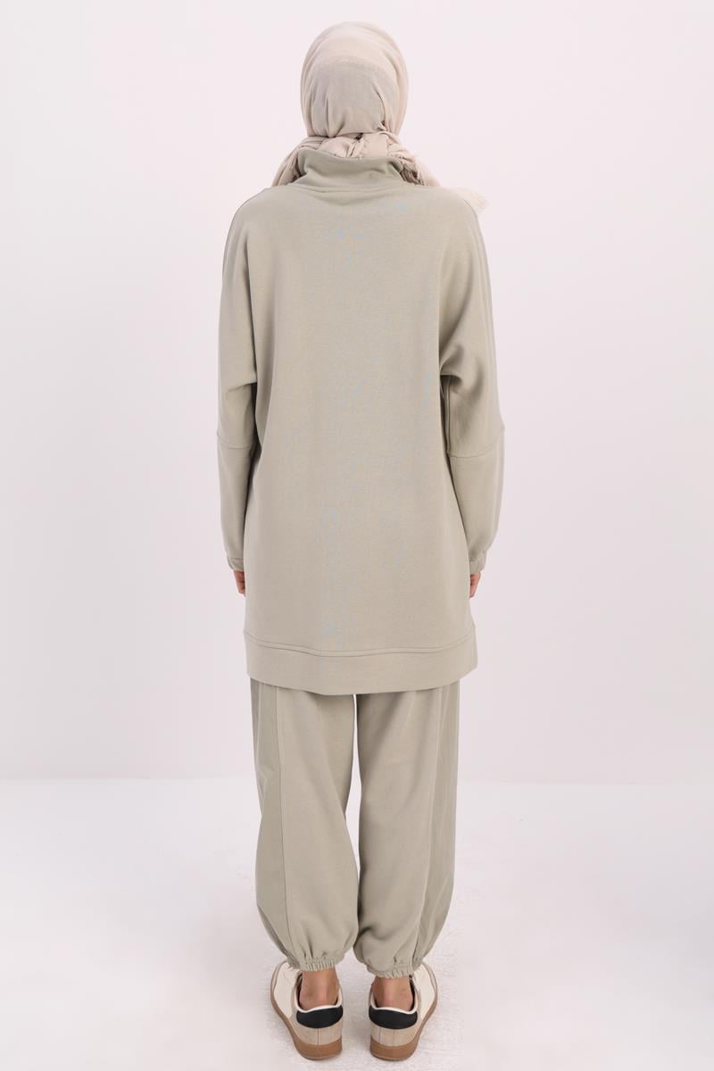 Defne-DİK YAKALI FERMUARLI SWEAT TUNİK