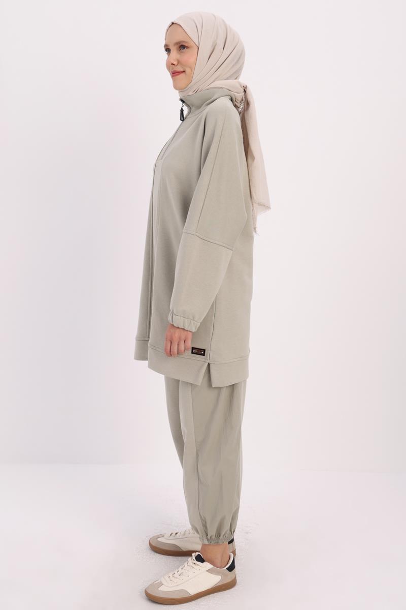 Defne-DİK YAKALI FERMUARLI SWEAT TUNİK