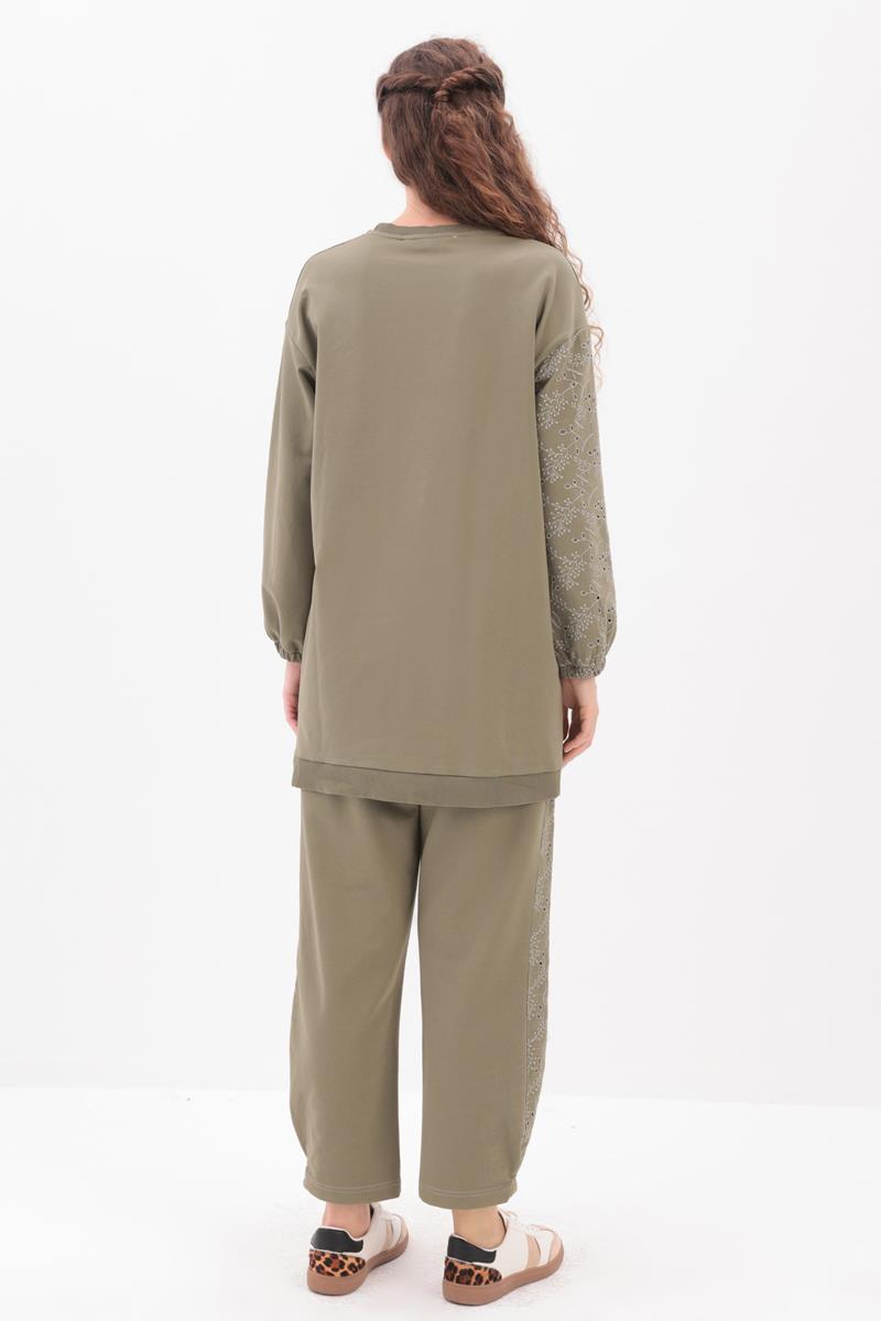Defne-Fisto Garnili Pantolonlu Takım