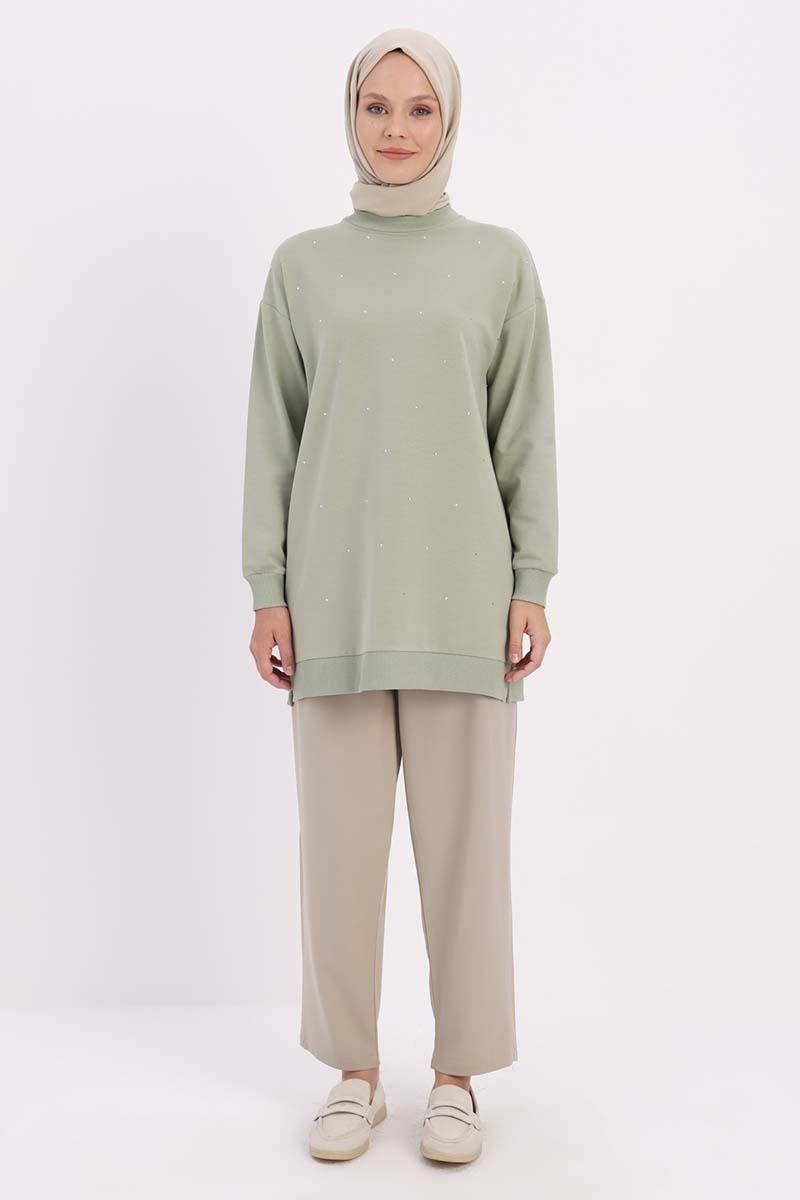 Defne-Taşlı Sweat Tunik