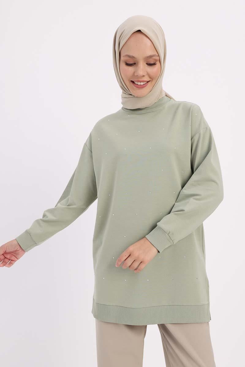 Defne-Taşlı Sweat Tunik