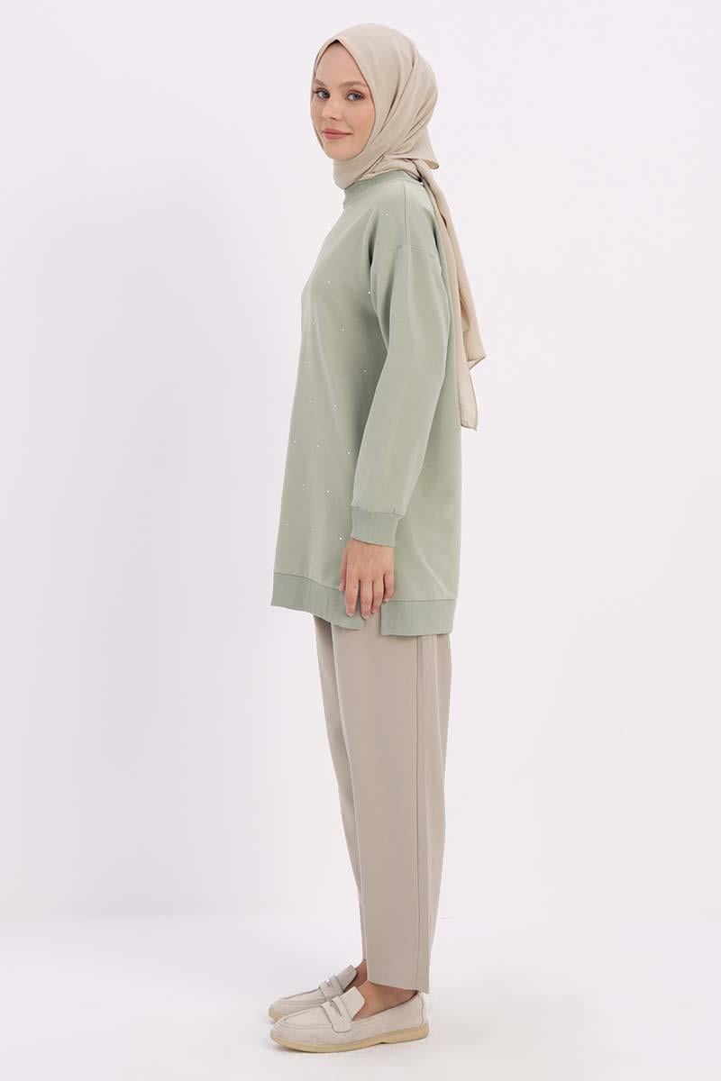 Defne-Taşlı Sweat Tunik