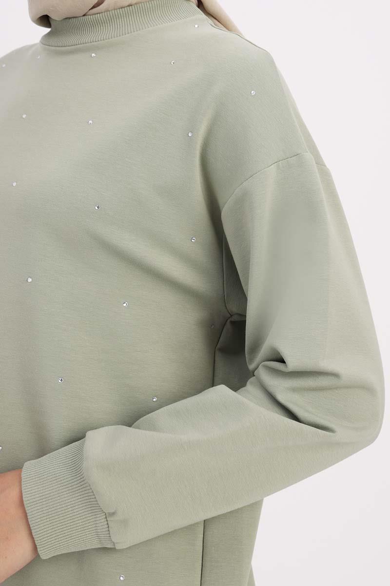 Defne-Taşlı Sweat Tunik