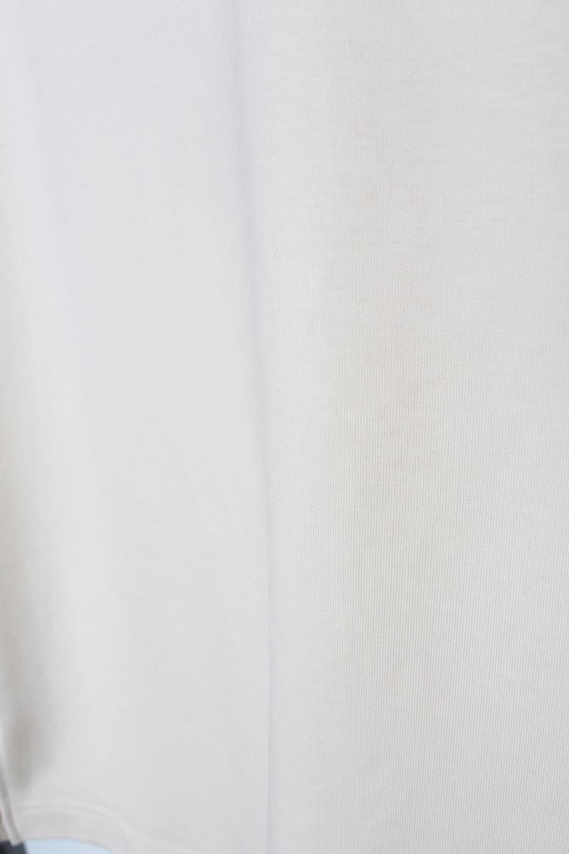 Ekru-Deri Garnili Kapüşonlu Sweat Tunik