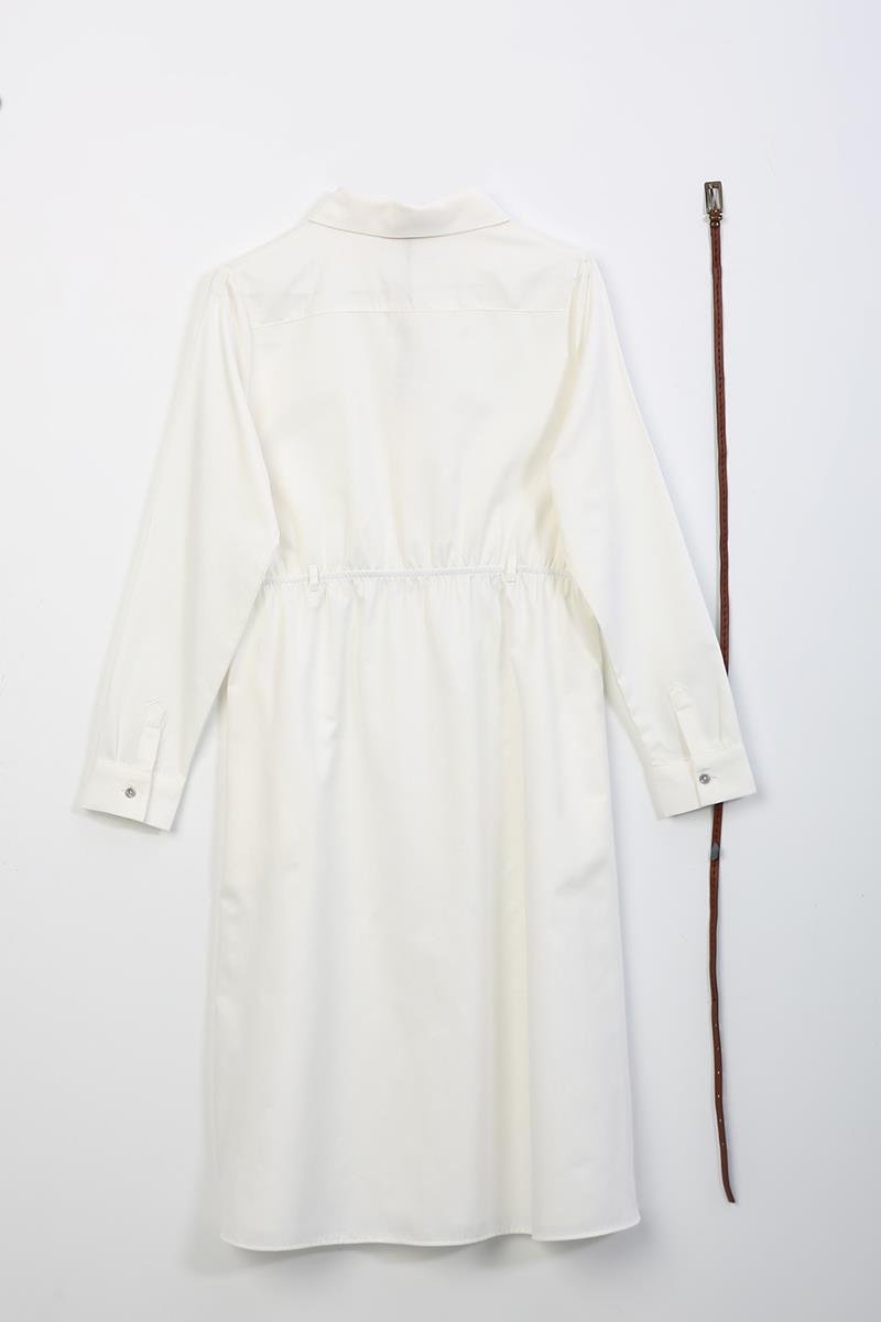 Tunique chemise écru à ceinture