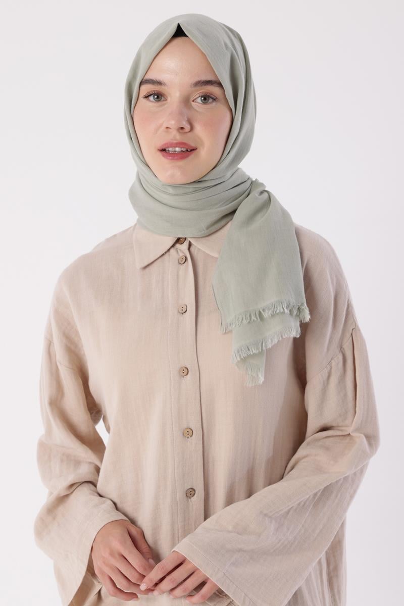 Elma Yeşili-Naturel Pamuk Şal