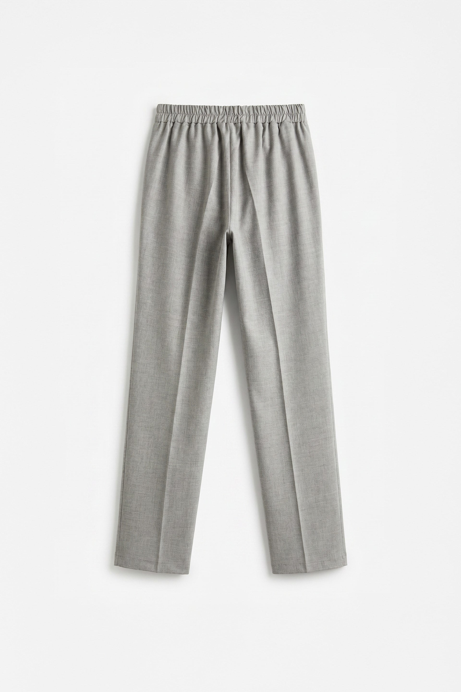 Gri-Geniş Paça Polyviskon Pantolon