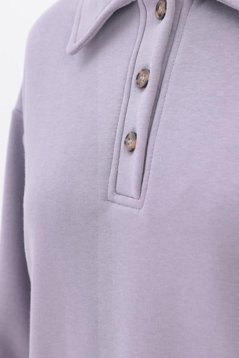 Gri-Yanları Fermuarlı Yakalı Sweat Tunik