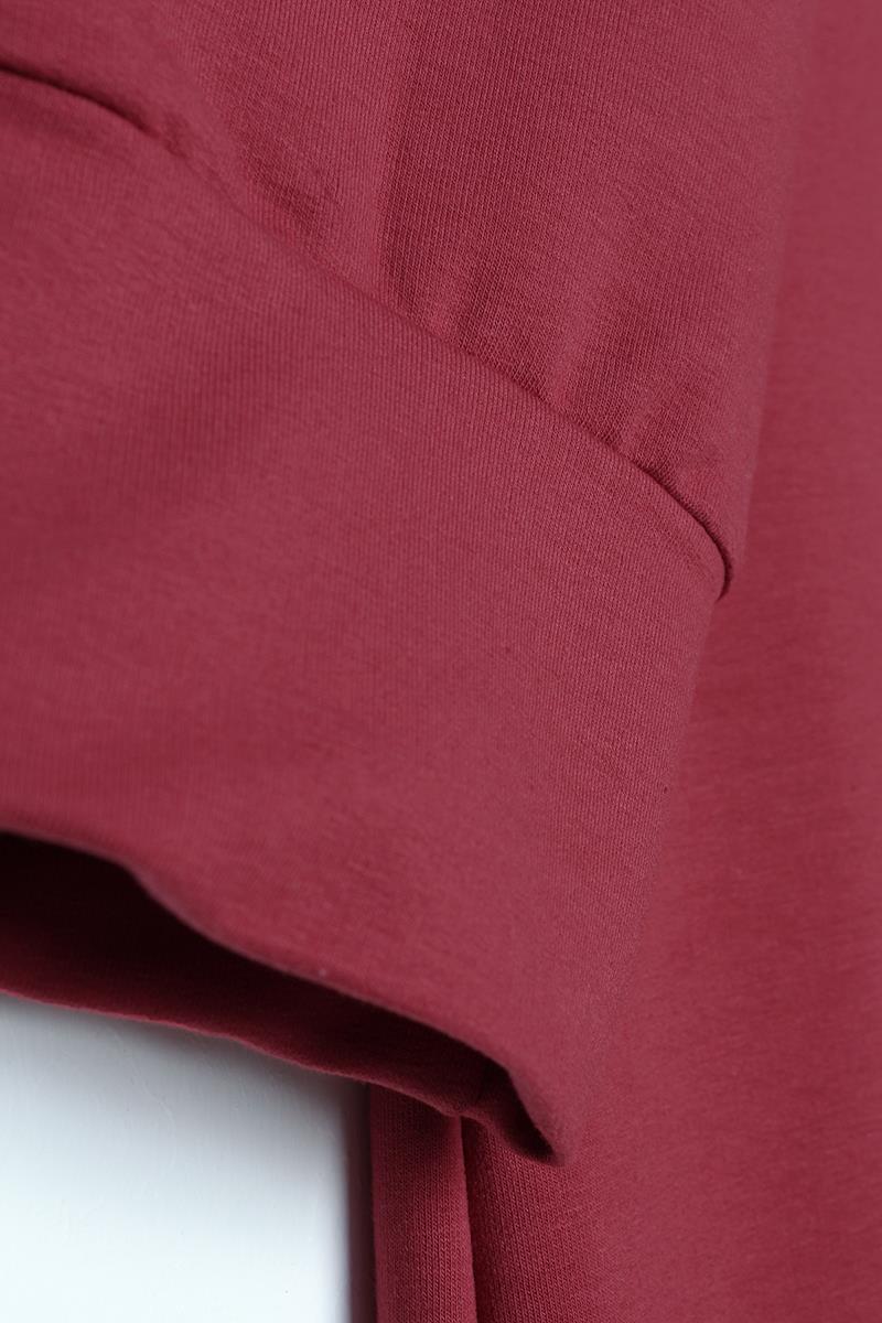 Rose-Robe tricotée basique à capuche grande taille