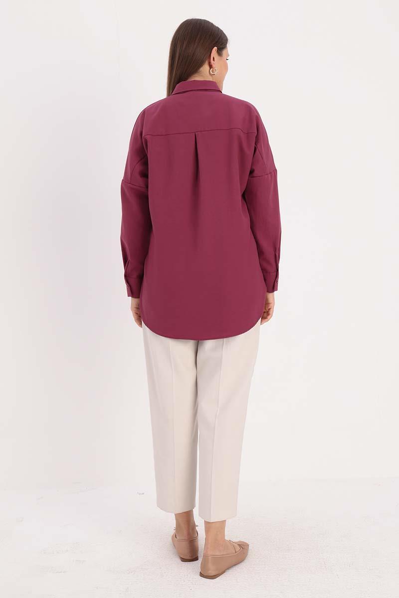 Dusty Rose-Oversize Basic Shirt