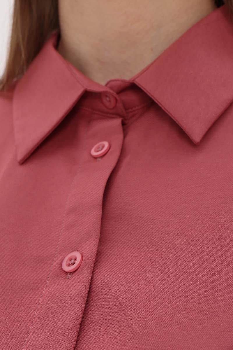 قميص أساسي وردي كبير الحجم