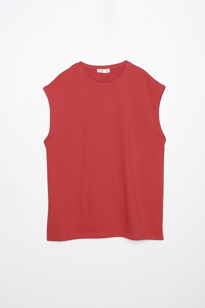 Gül-Oversize Yırtmaç Detaylı Basic Süveter