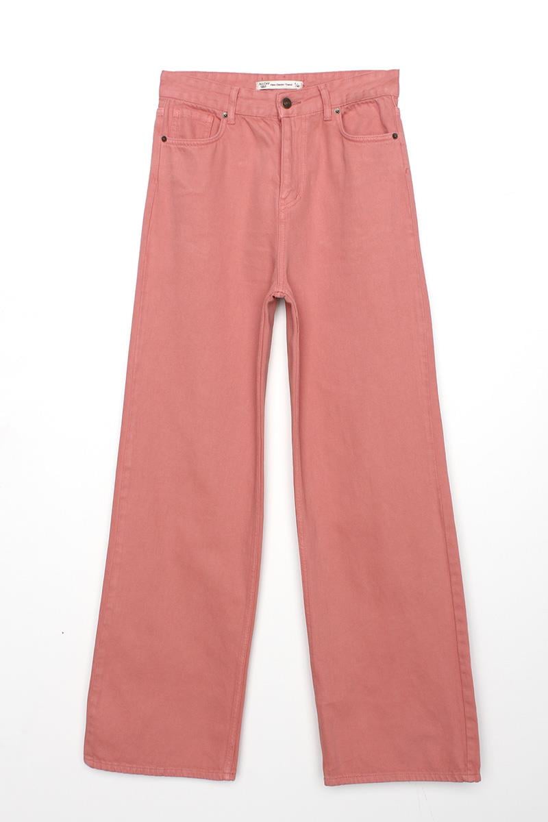 Gül-Comfortable Fit Wide Leg Trousers