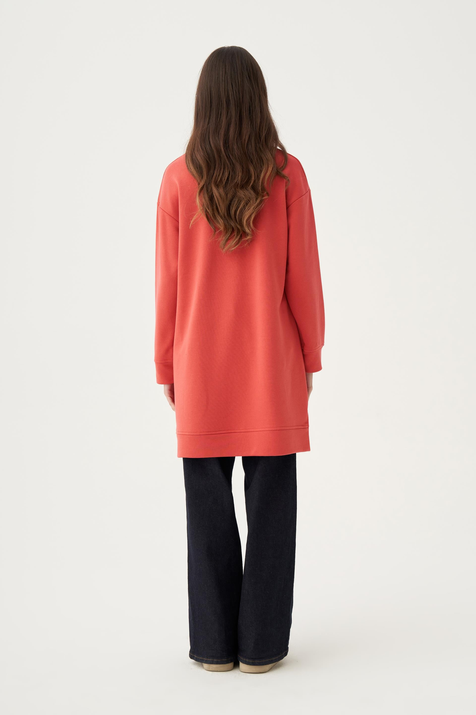 Gül-Yumuşak Dokulu Sweatshirt