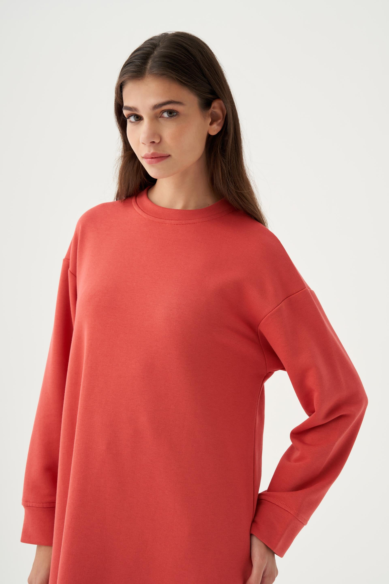 Gül-Yumuşak Dokulu Sweatshirt