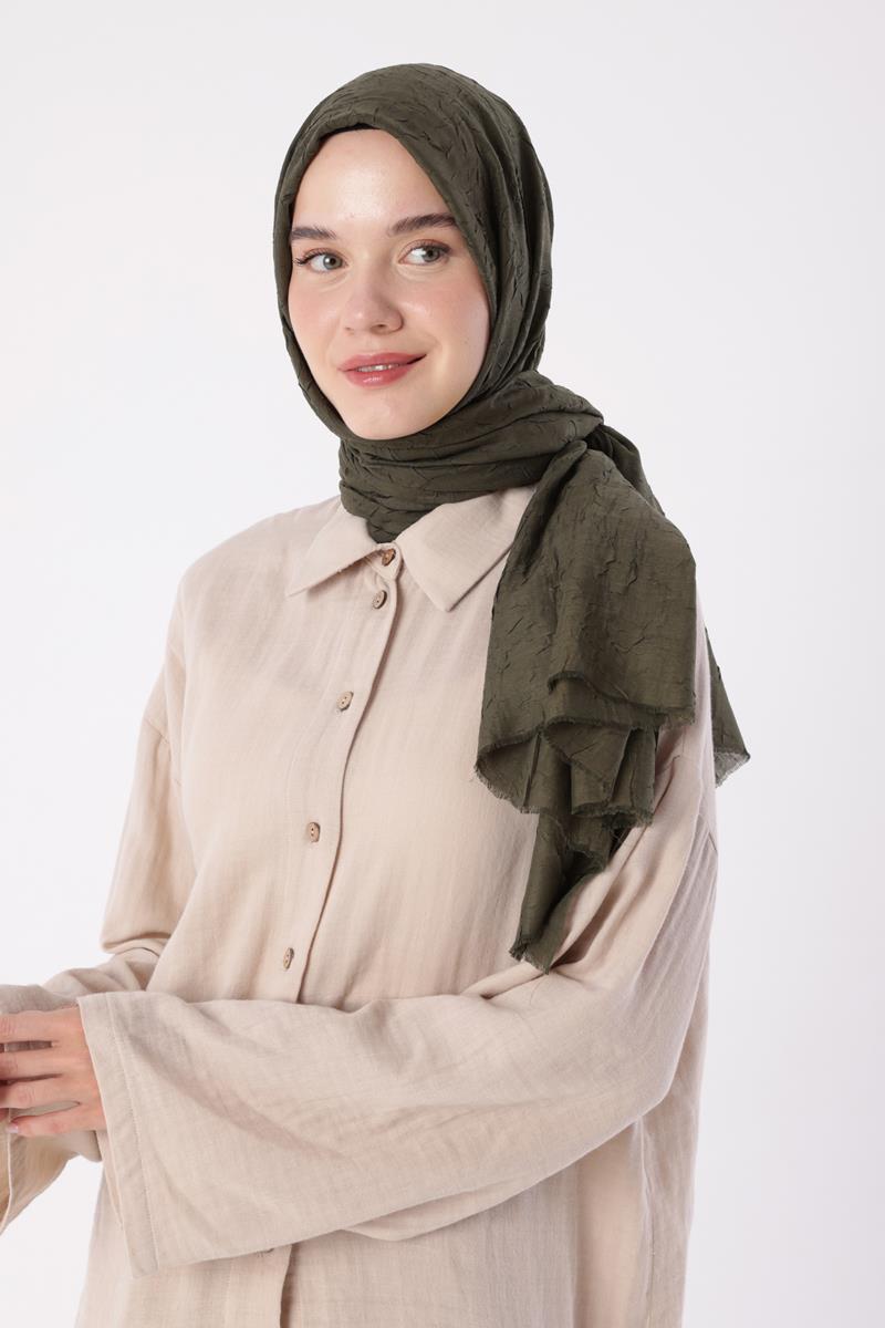 Haki-Bambu Kraş Şal