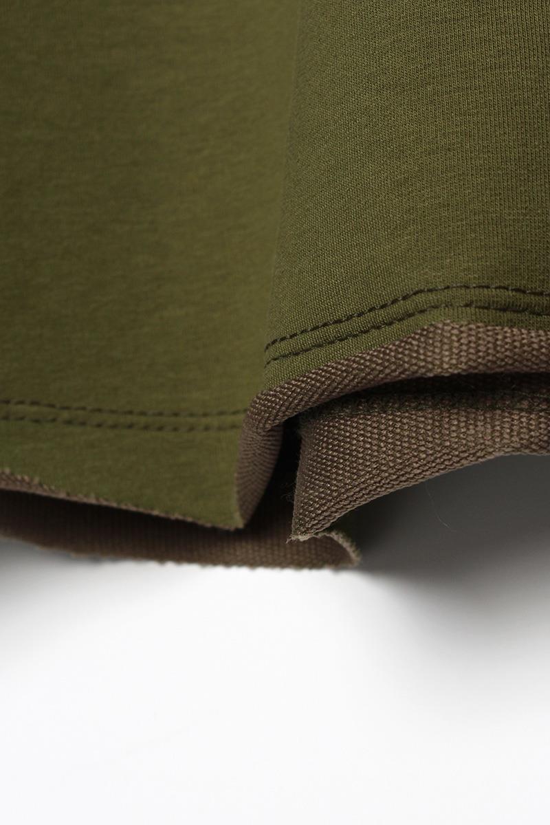 Khaki-Hooded Zipper Cardigan