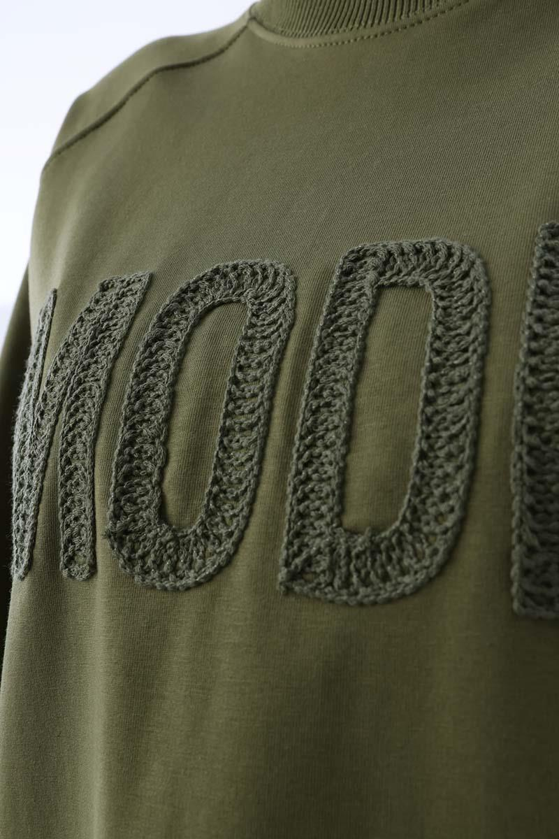 Haki-Mode Nakışlı Reglan Kol Tunik