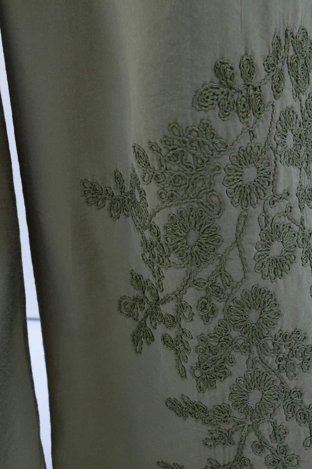 Haki-Nakış Detaylı Modal Pantolonlu Takım
