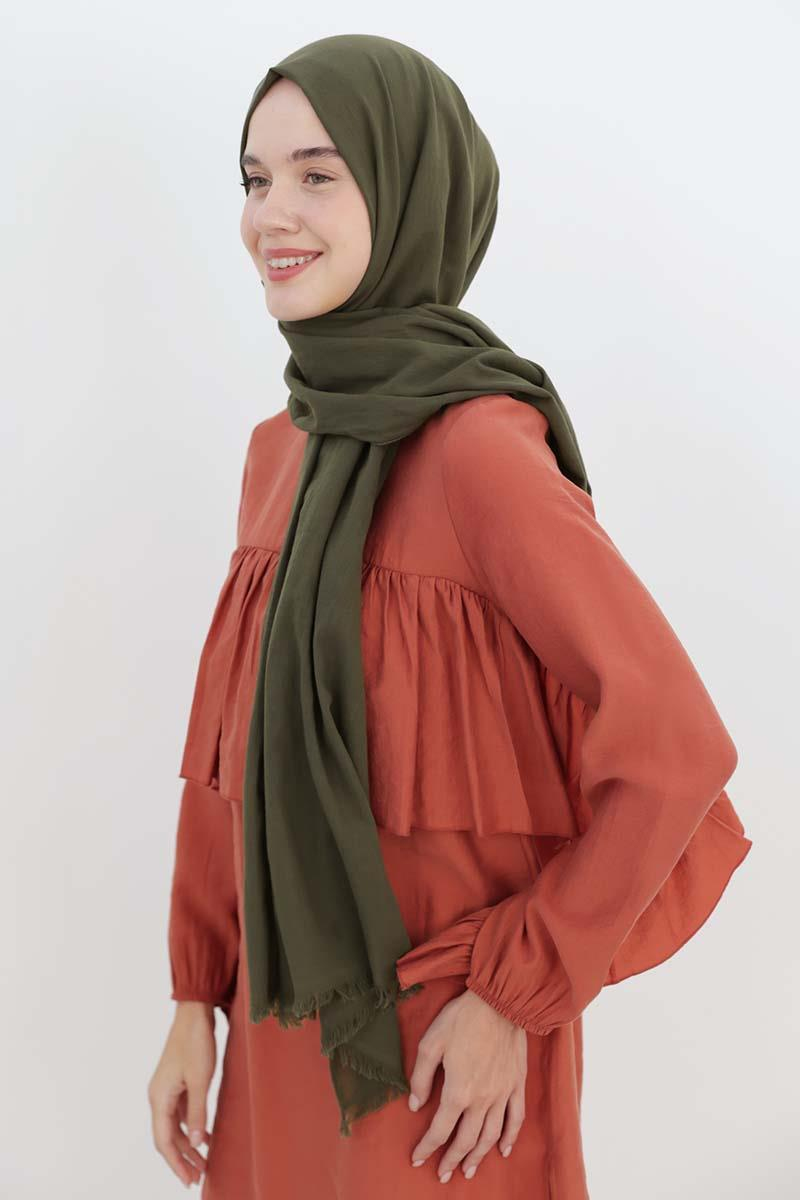 Haki-Naturel Pamuk Şal