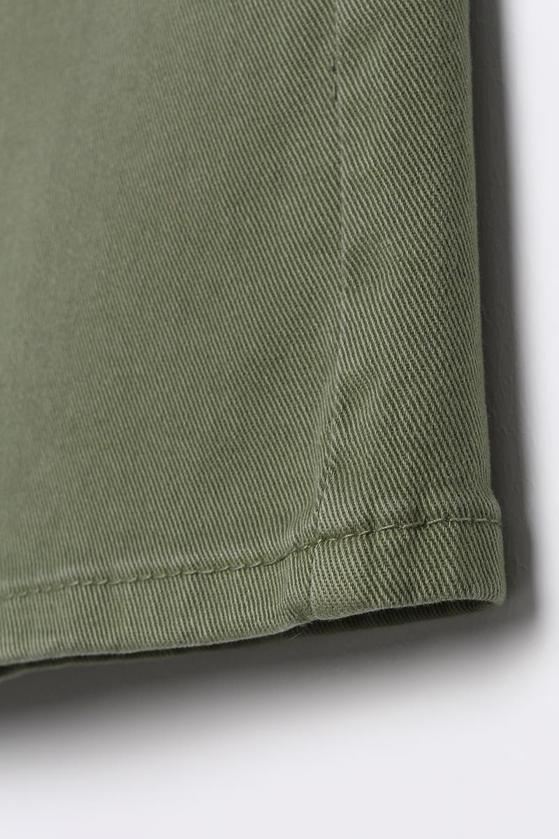 Haki-Pamuklu Wide Leg Likralı Pantolon