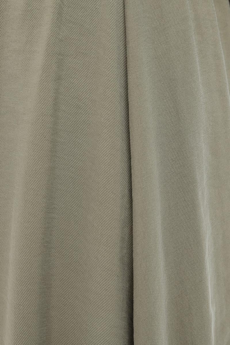 Olive-Shirt And Skirt Set