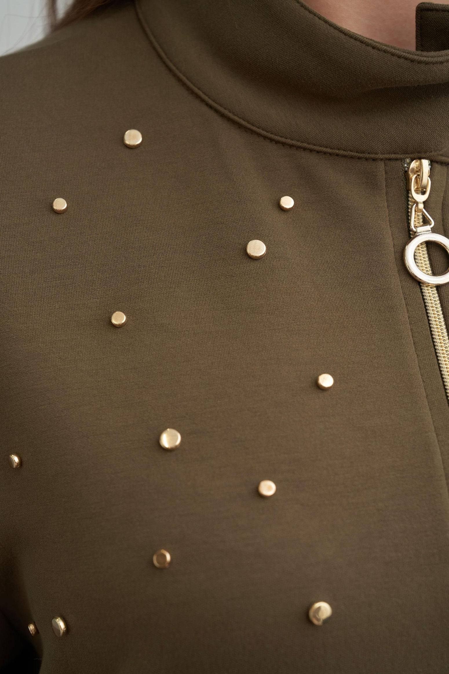 Haki-Yumuşak Dokulu Büyük Beden Droplu Eşofman Takımı