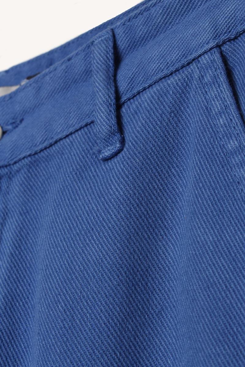 Indigo-100% Cotton Wide Leg Pocket Trousers