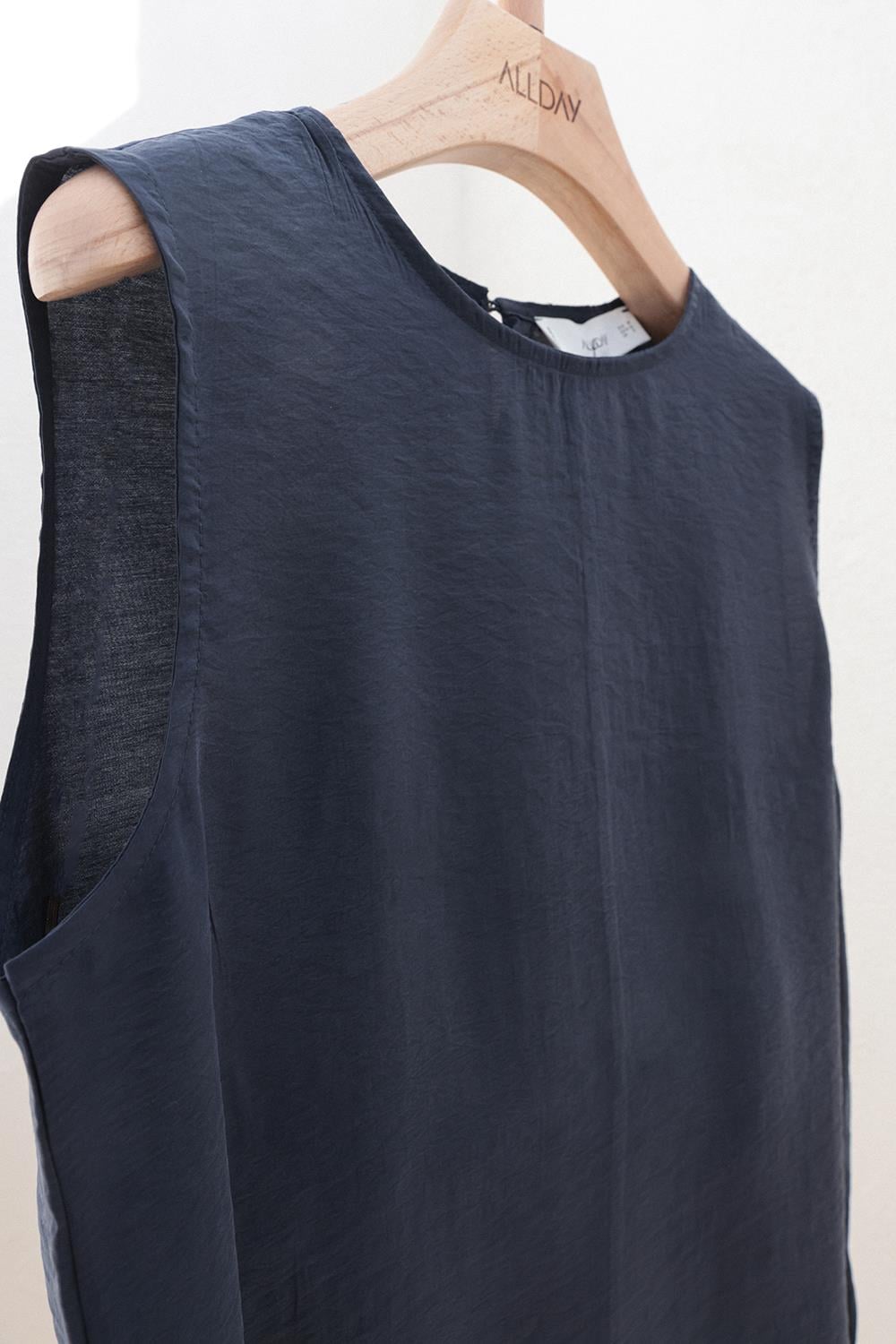 Indigo-Basic Zero Sleeve Underwear Tunic