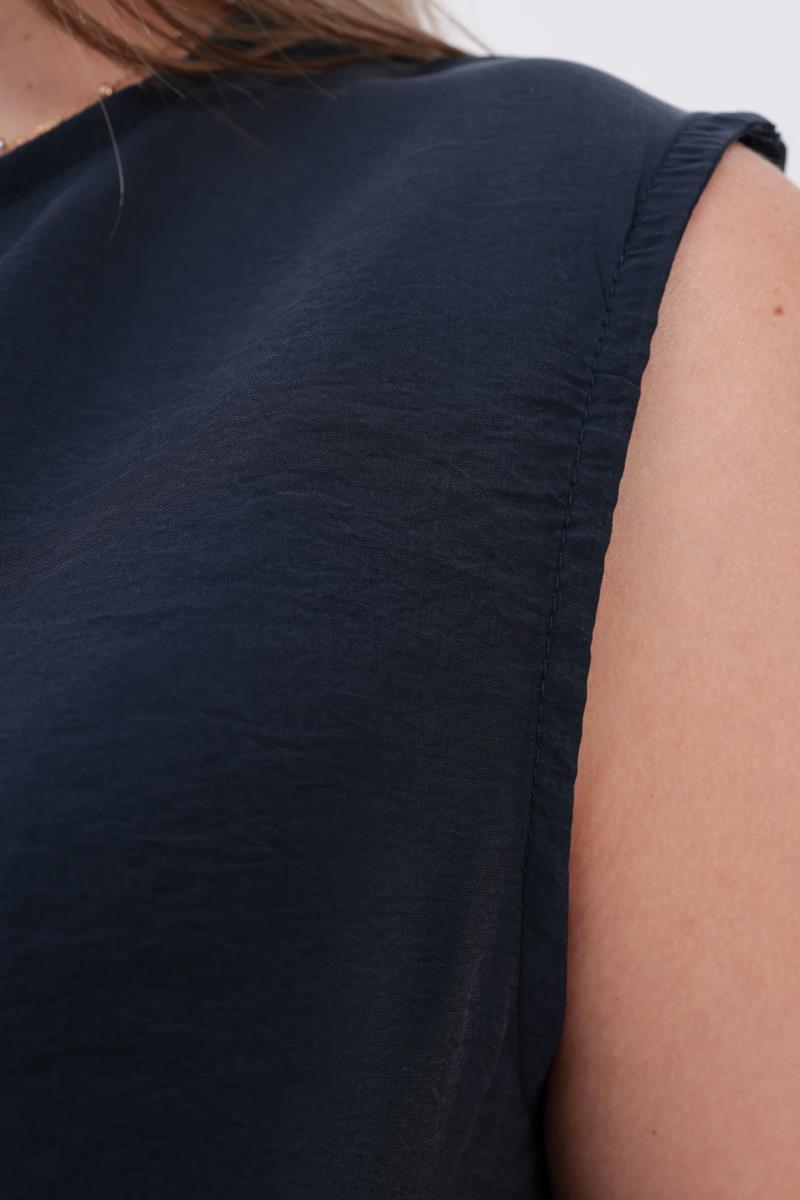Indigo-Basic Zero Sleeve Underwear Tunic