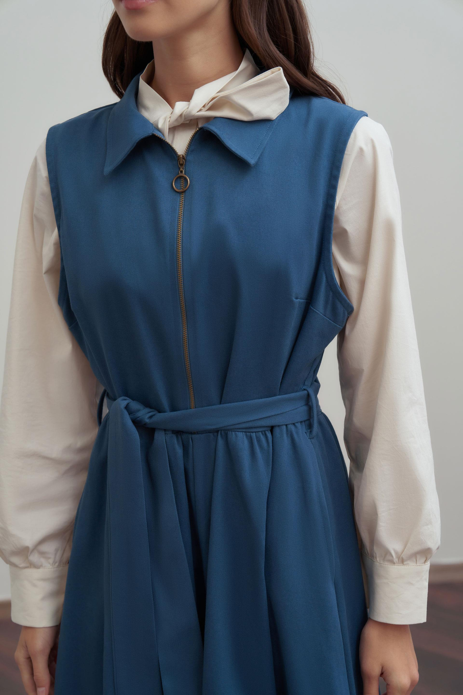 İndigo-Belden Baglamalı Gabardin Jile