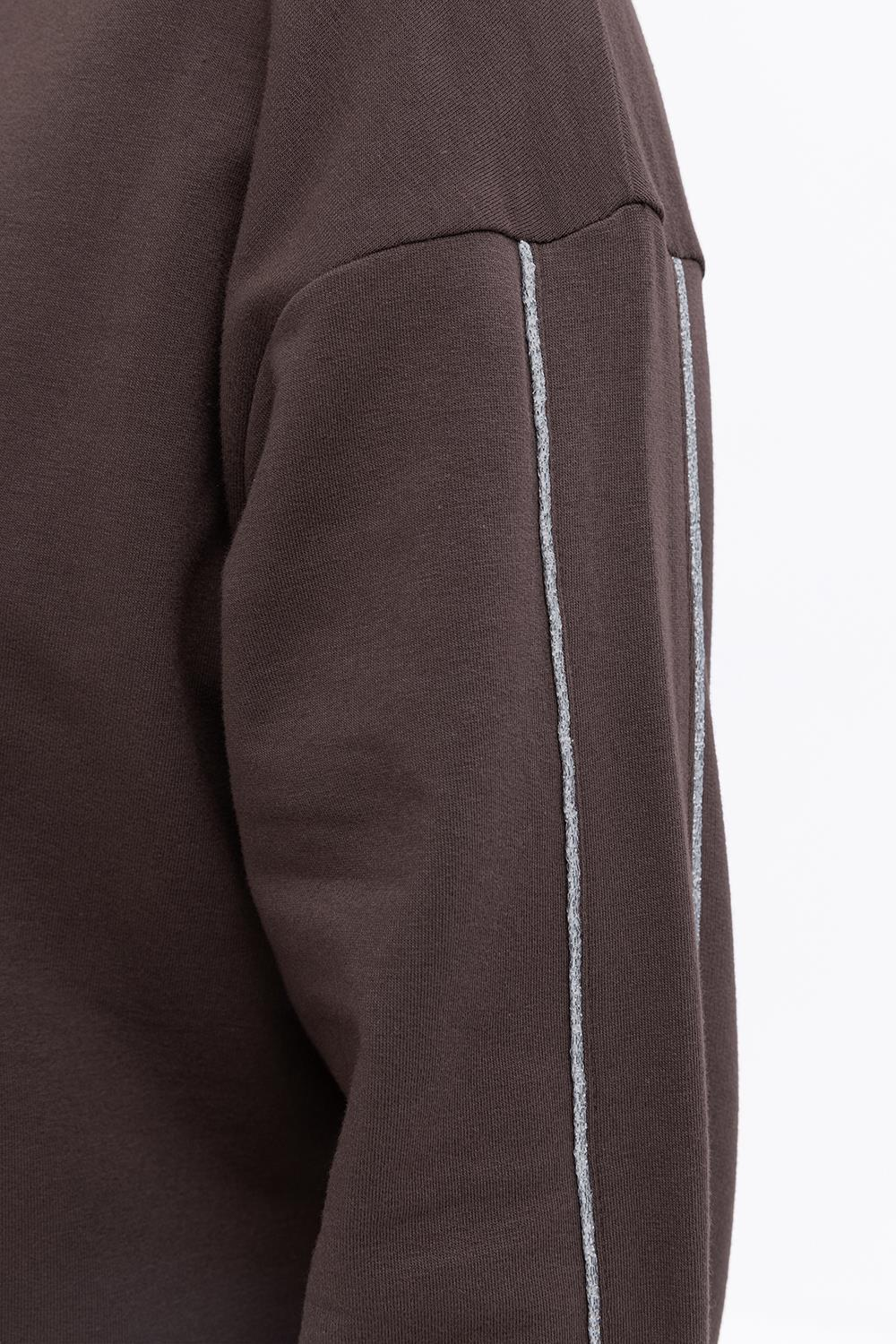 Kahve-Arabiyeli Fermuarlı Sweat Tunik