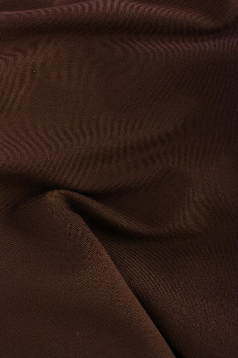 Kahve-Baskılı Garnili Yakası Lastikli Uzun Sweat Hırka