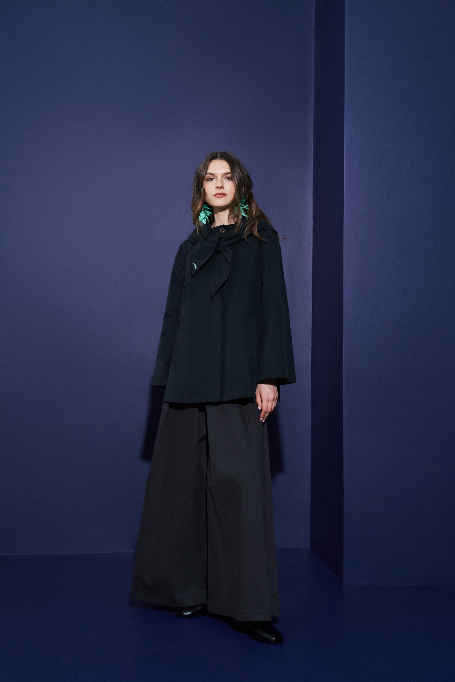 Kahve-Çift Pile Detaylı Gabardin Pantolon