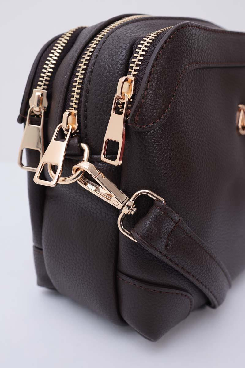 Kahve-Çok Bölmeli Çapraz Çanta