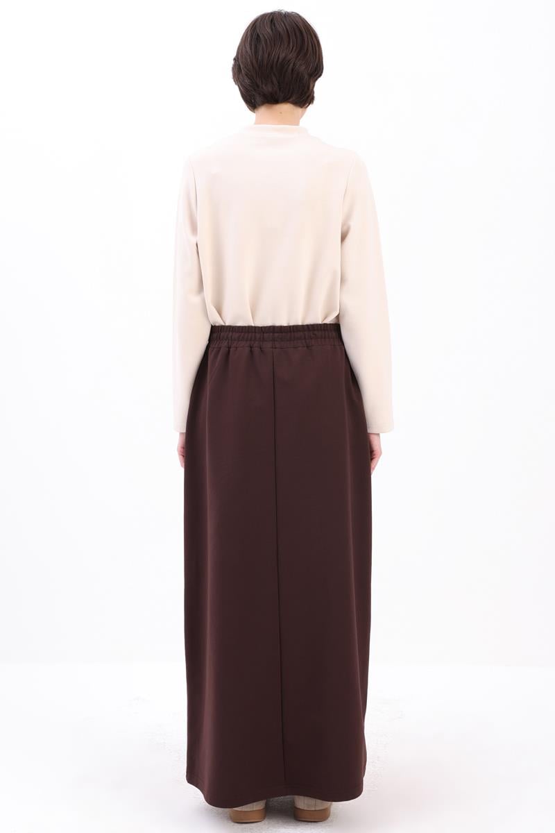 Kahve-İki Cepli Etek