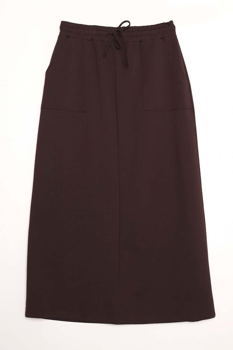 Kahve-İki Cepli Etek