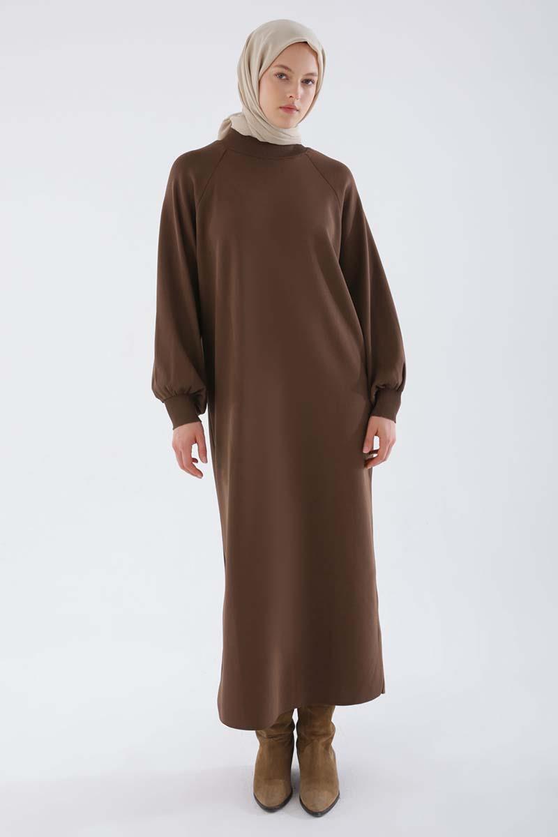 Brown-Belt Fine Knitwear Dress