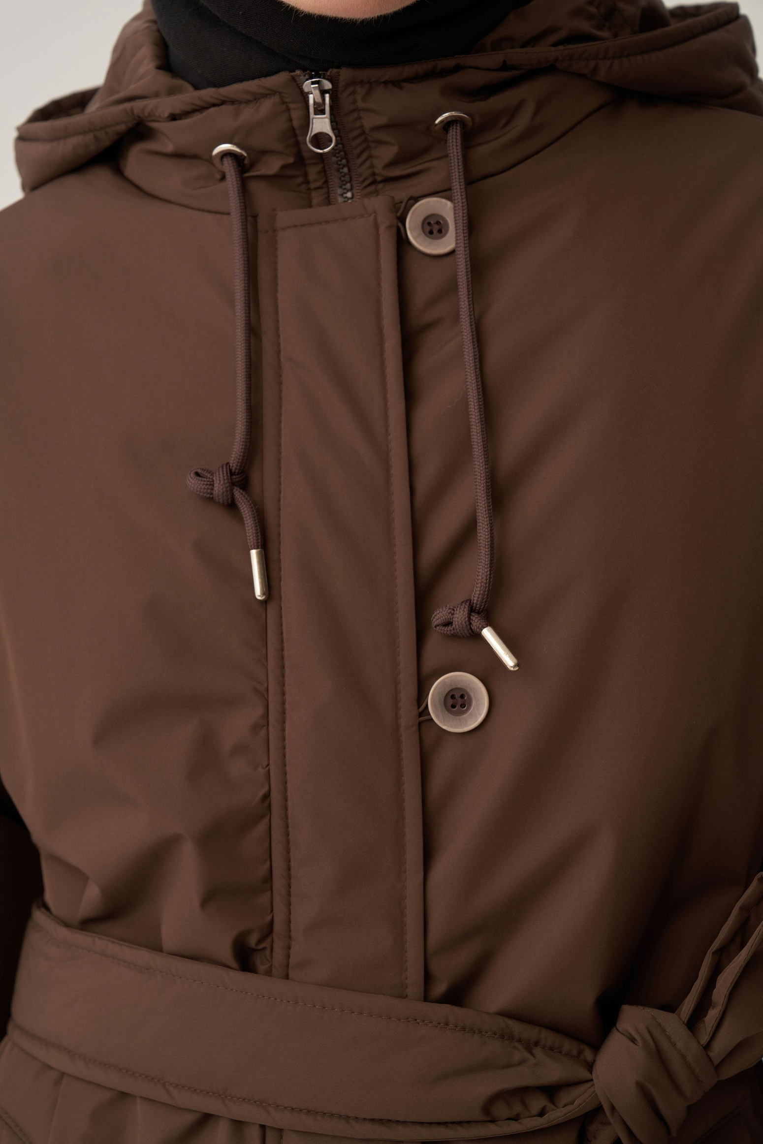 Kahve-Kemerli Relax Şişme Mont