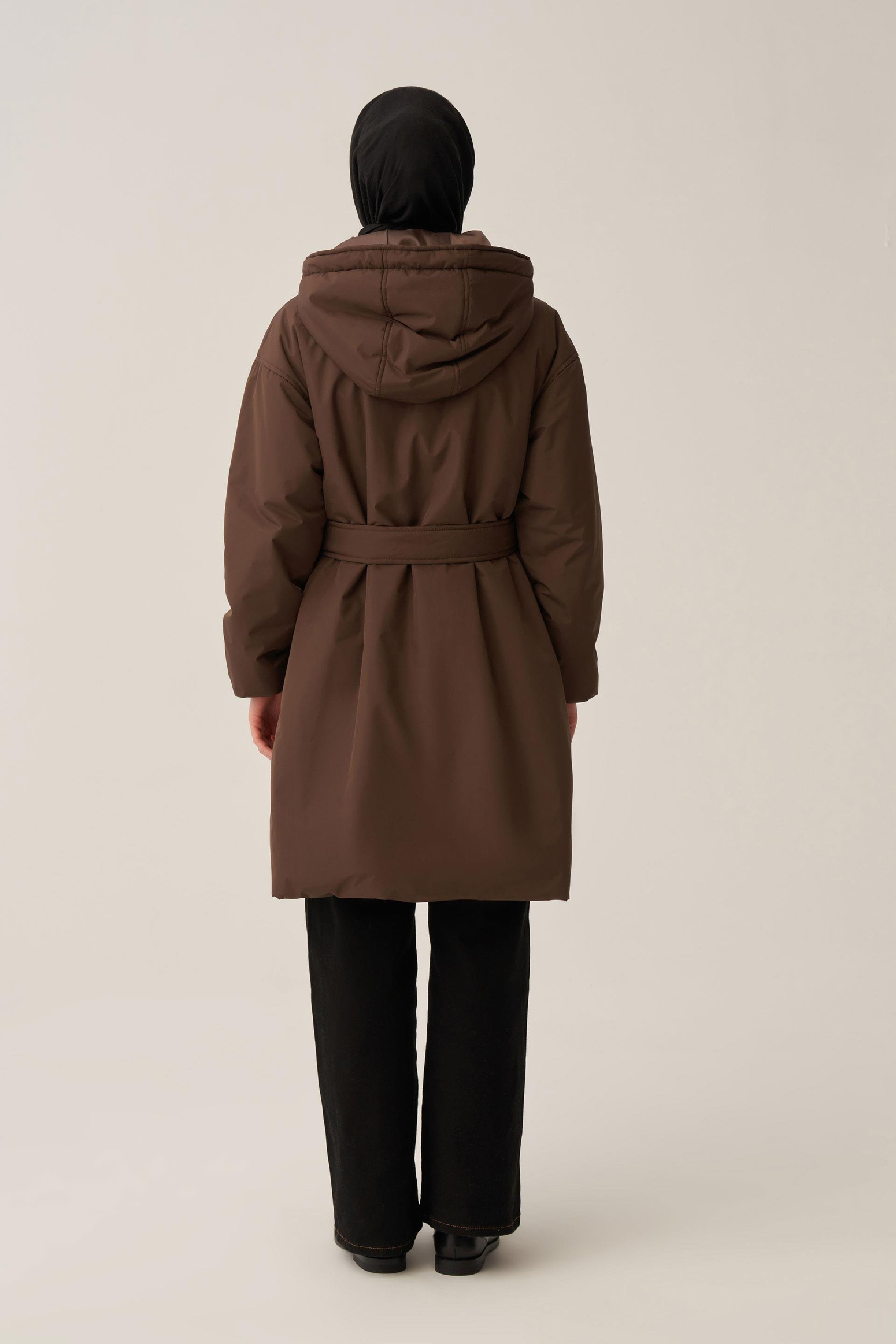 Kahve-Kemerli Relax Şişme Mont