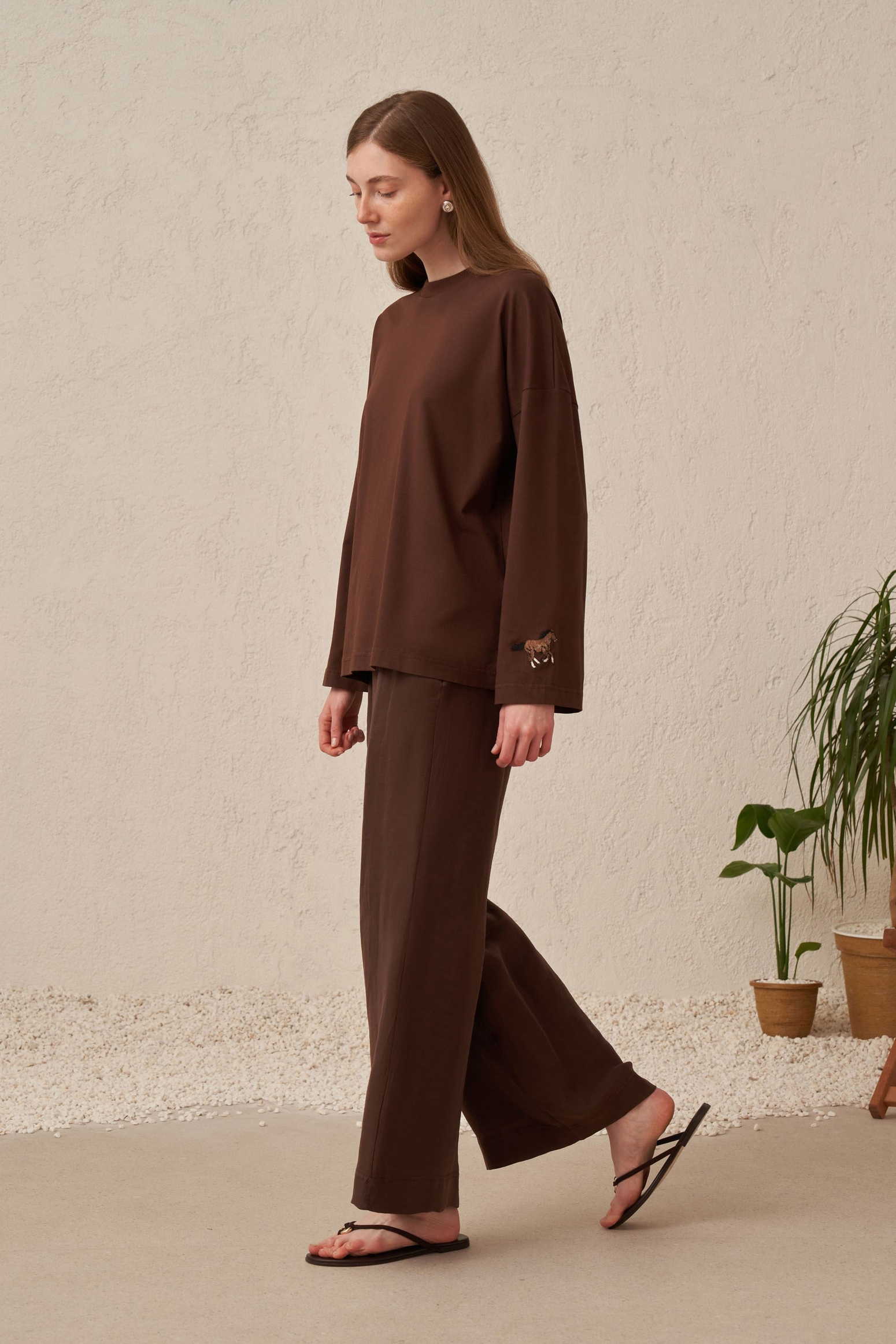 Kahve-Oversize Sweatshirt