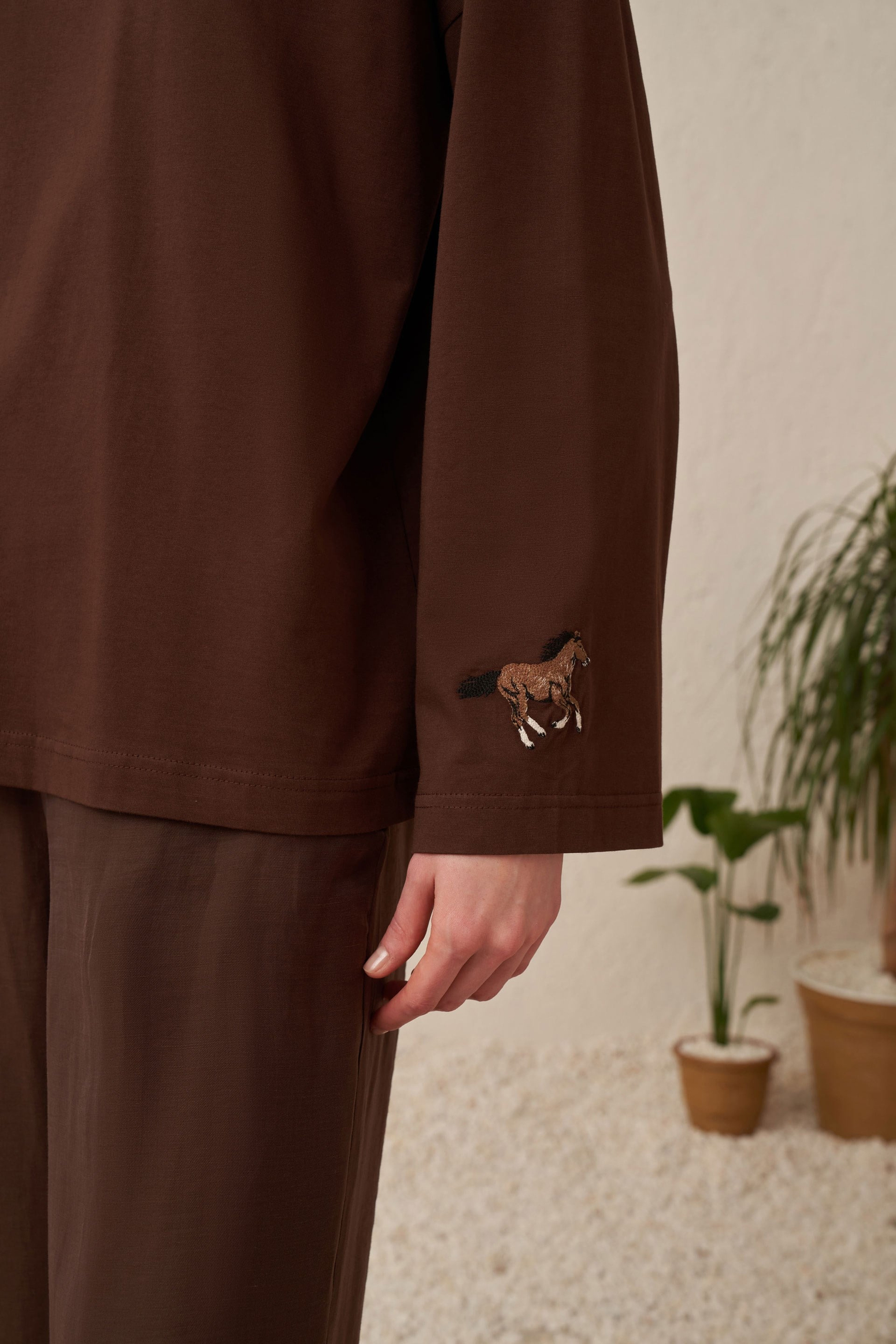 Kahve-Oversize Sweatshirt