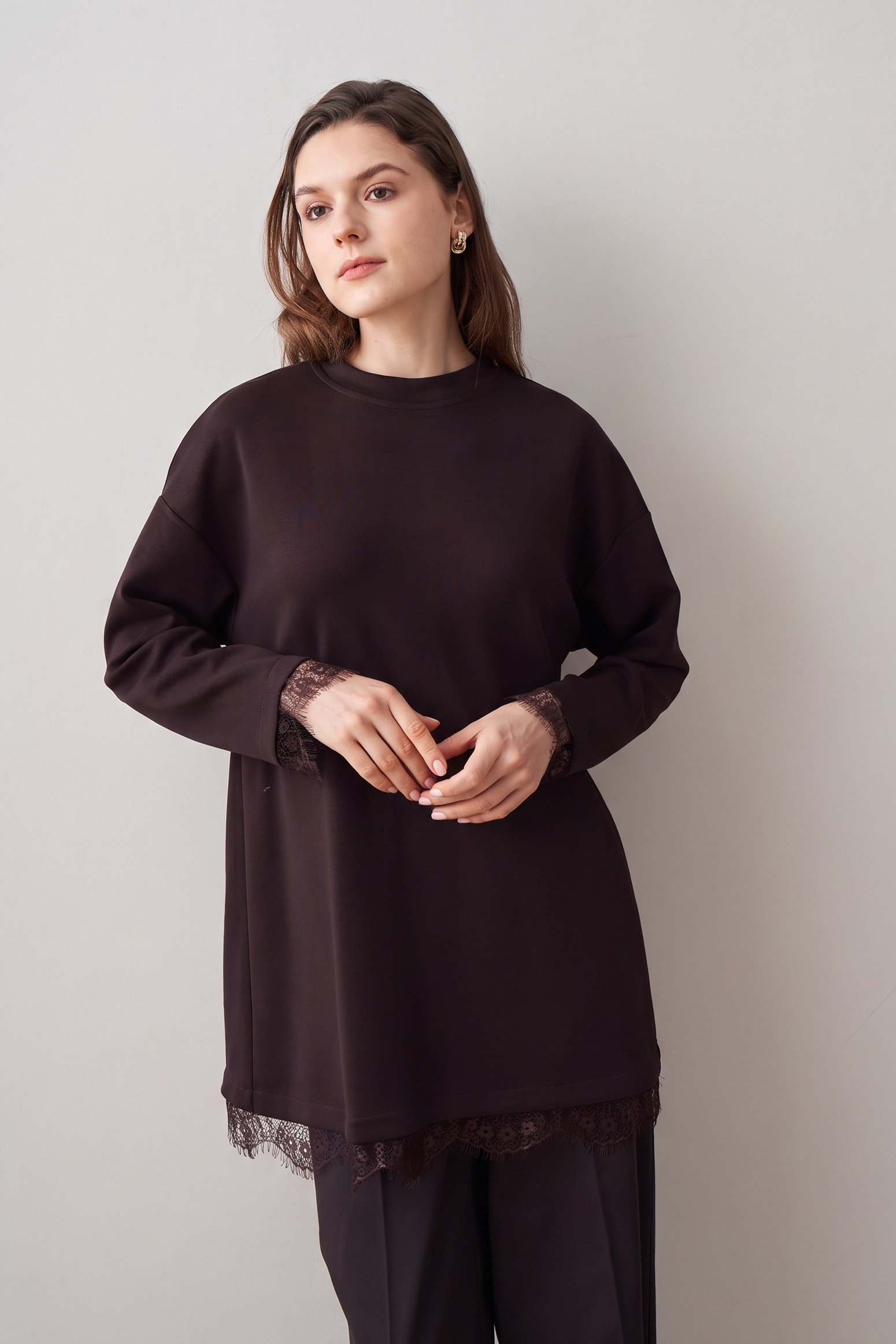 Kahve-Yumuşak Dokulu Fistolu Sweat