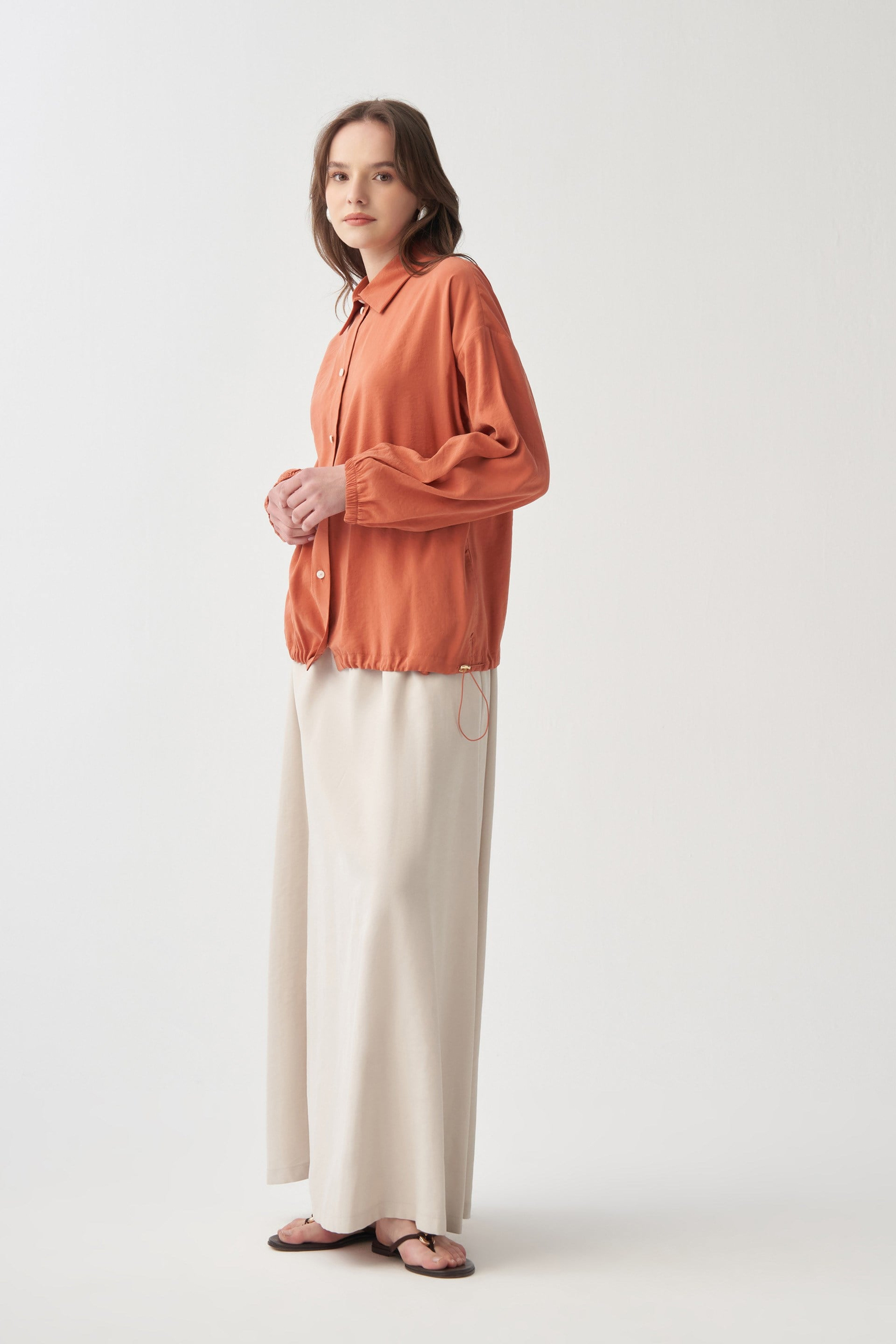 Brique-Veste oversize avec boutons