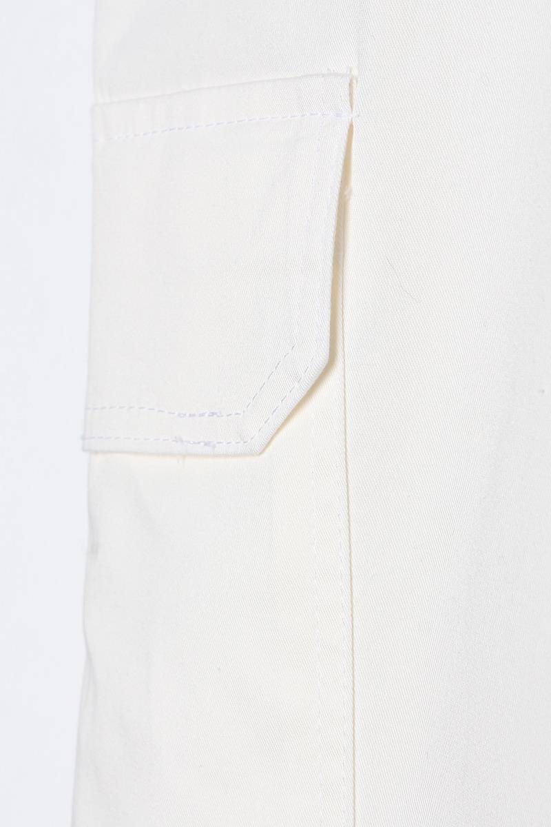 Cargohose aus cremefarbener Baumwolle mit mehreren Taschen und elastischem Bund