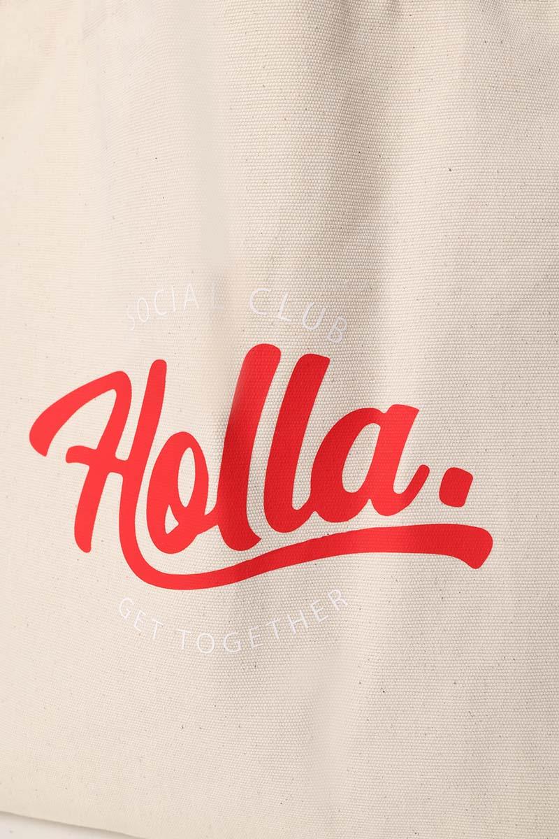 Red-White-Printed Cloth Bag