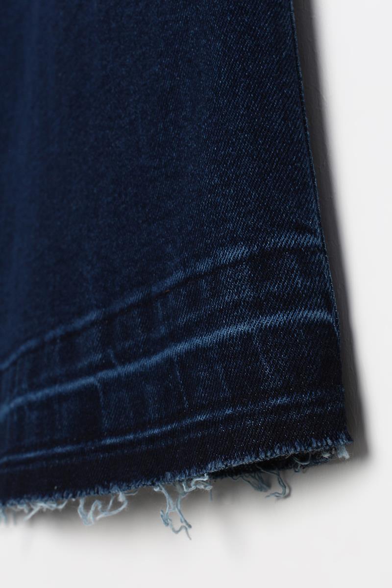 Koyu Mavi-Pamuklu Wide Leg Denim Pantolon