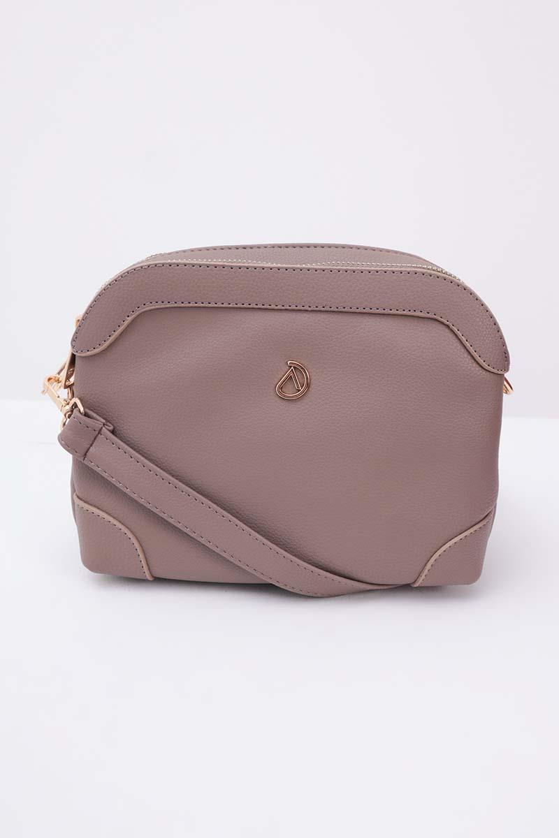 Dark Mink-Multi-Compartment Crossbody Bag