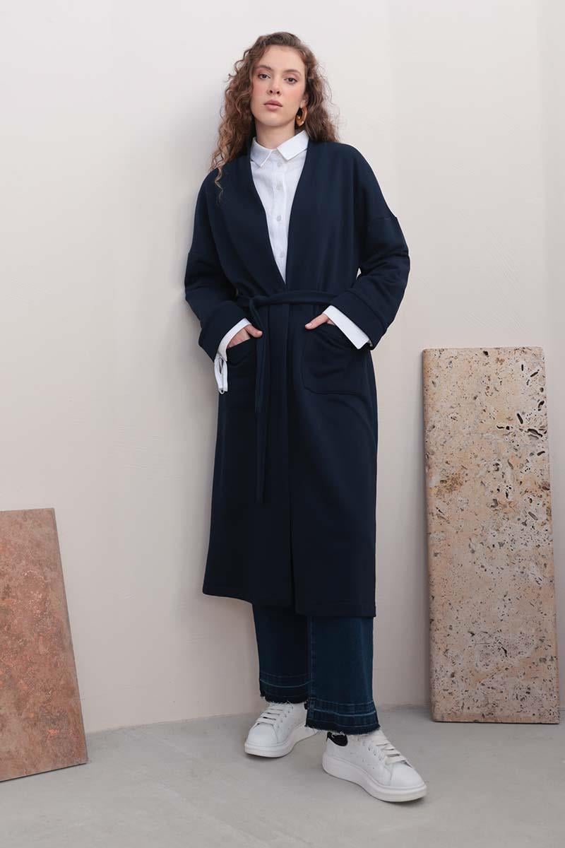 Navy Blue-FOLDED SLEEVES WEAR AND GO